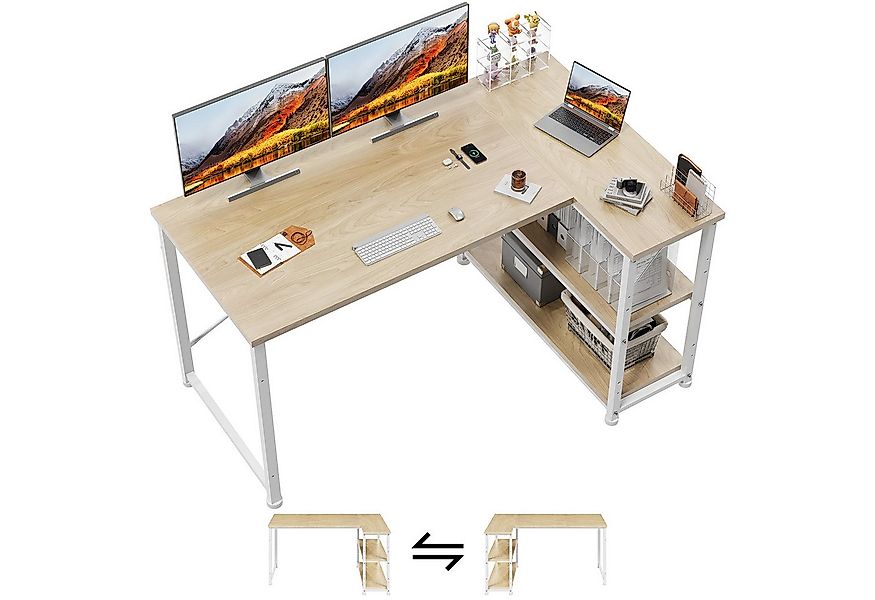 GUNJI Eckschreibtisch Eckschreibtisch Umkehrbarer L-förmiger Computer schre günstig online kaufen