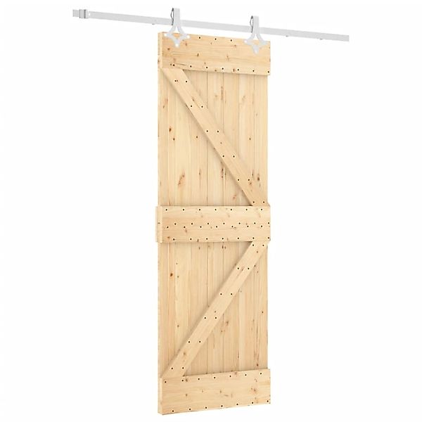 vidaXL Schiebetür mit Beschlag 70x210 cm Massivholz Kiefer 3203173 günstig online kaufen