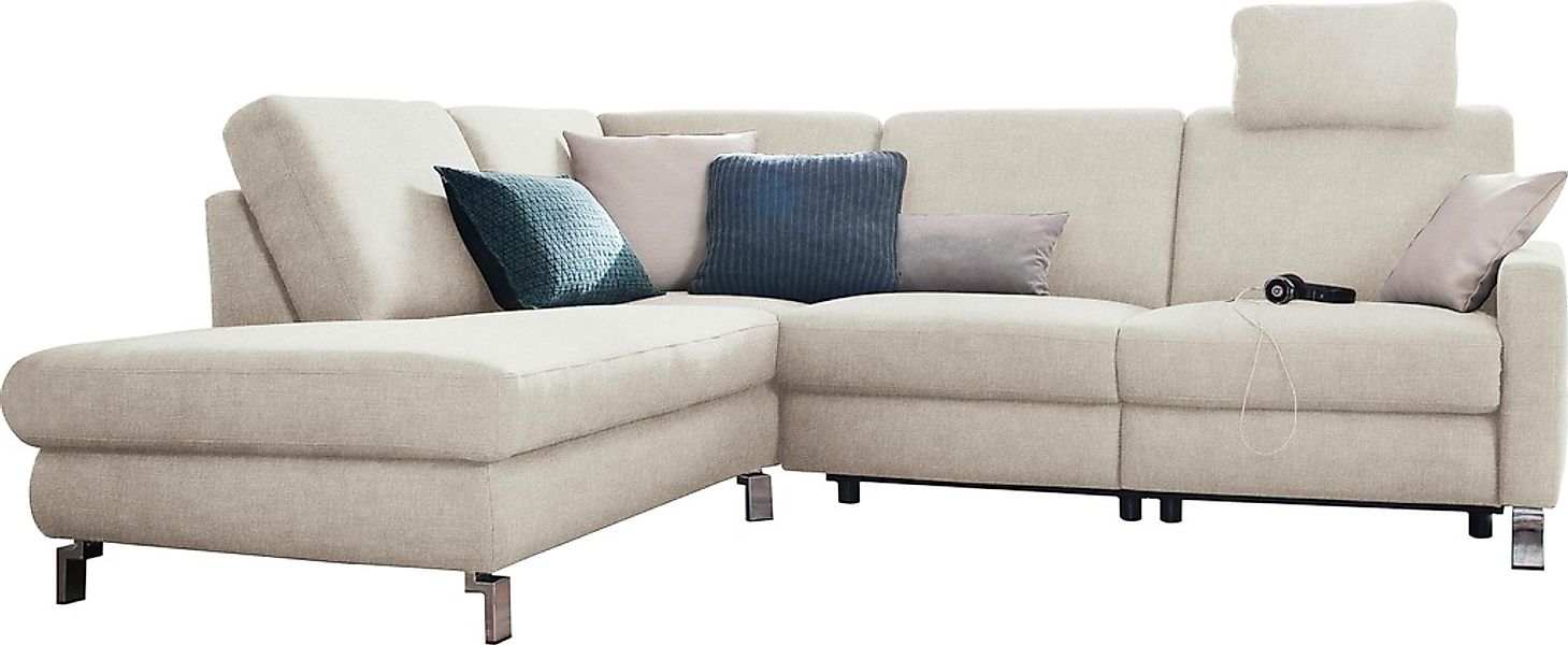 3C Candy Ecksofa "Mainau modern und elegant, mit gutem Sitzkomfort, L-Form" günstig online kaufen