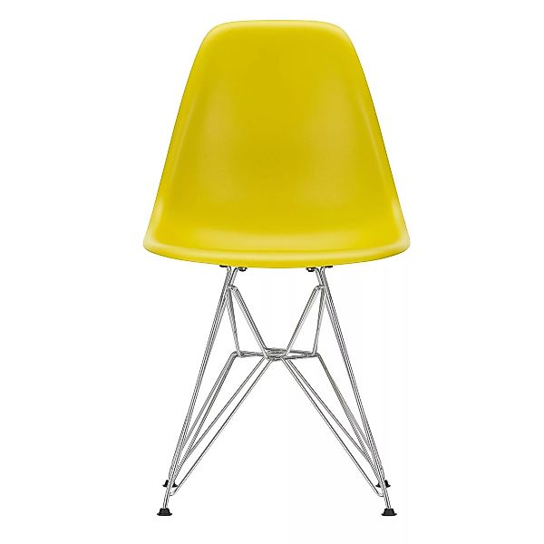 Vitra - Eames Plastic Side Chair DSR Gestell verchromt - senfgelb/Sitzfläch günstig online kaufen
