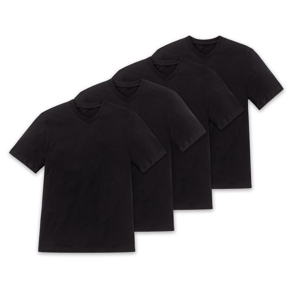 Schiesser T-Shirt (4-tlg) V-Ausschnitt, kurzarm, verstärkte günstig online kaufen