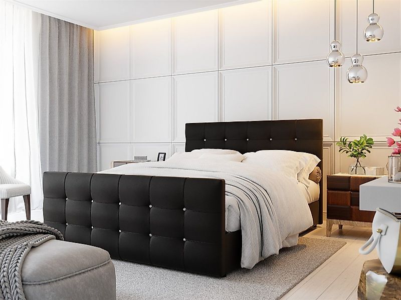 Fun Möbel Boxbett Schlafzimmerbett MAURO Überlänge in Kunstleder Madryt (in günstig online kaufen