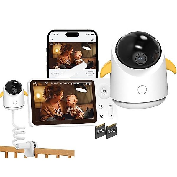 Boifun Babyphone 4,3 Zoll Babyphone mit Kamera und APP WLAN Video Babyfon m günstig online kaufen