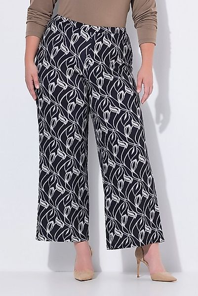 Ulla Popken Funktionshose Jerseyhose weites gerades Bein Elastikbund günstig online kaufen