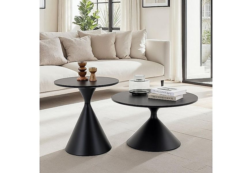 IDIMEX Couchtisch ISOMA, Beistelltischset 2er rund Metall MDF-Platte wohnzi günstig online kaufen