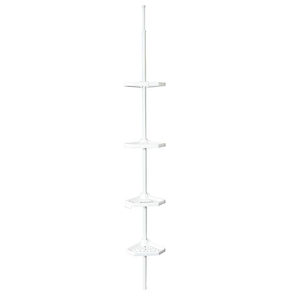 MSV Eck-Duschregal Kunststoff 4 Ablagen Höhenverstellbar 24 x 24 x 260 cm W günstig online kaufen
