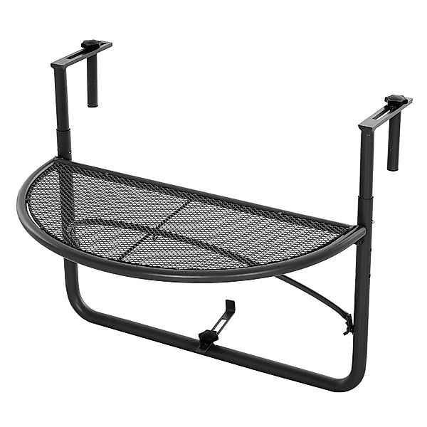 Outsunny Balkonhängetisch höhenverstellbar halbrund Metall Ø30cm   Aosom günstig online kaufen