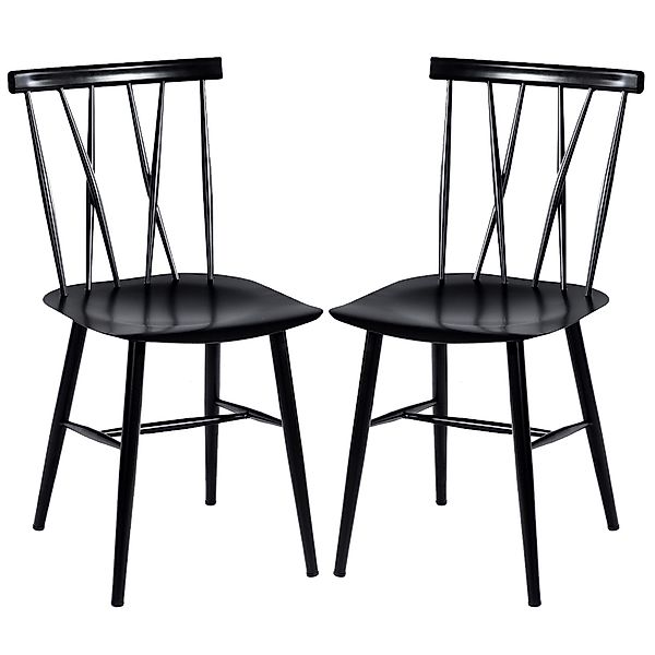 COSTWAY Esszimmerstuhl, 2er Set,Metall,mit Rückenlehne günstig online kaufen