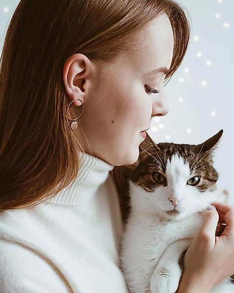 Hey Happiness Paar Ohrhänger Ohrstecker Damen Plättchen rund, 18K Gold Rosé günstig online kaufen