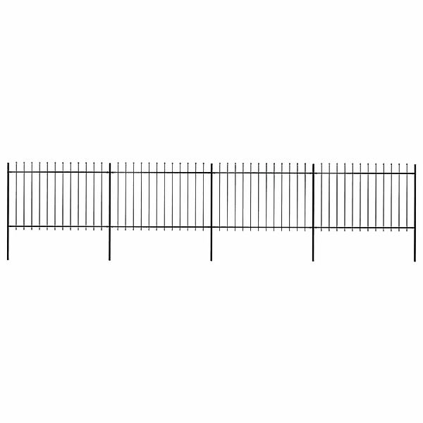 vidaXL Gartenzaun mit Speerspitze Stahl 714,5 x 120 cm Schwarz 277623 günstig online kaufen