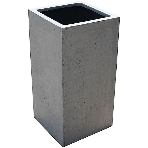 VIVANNO Pflanzkübel Fiberglas BLOCK Säule - Grau Beton-Design (1 St), 30x30 günstig online kaufen