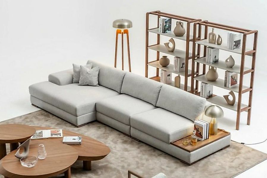 JVmoebel Ecksofa Grau Sofa Polster Möbel Wohnlandschaft Eckgarnitur Couchen günstig online kaufen