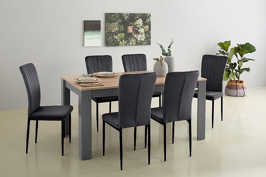 Home affaire Essgruppe Bergamo Tisch Stühle Speisezimmer Bestseller, (Set, günstig online kaufen