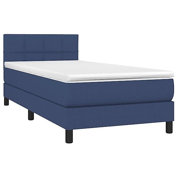 vidaXL Boxspringbett mit Matratze Blau 80x200 cm Stoff 3140015 günstig online kaufen