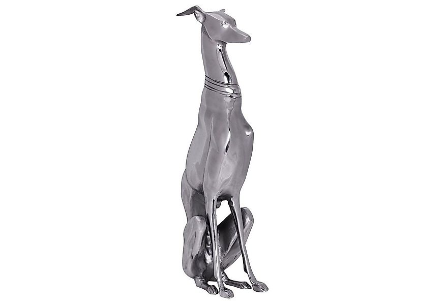 Wohnling Tierfigur Deko Design Dog aus Aluminium silbern Windhund Skulptur günstig online kaufen