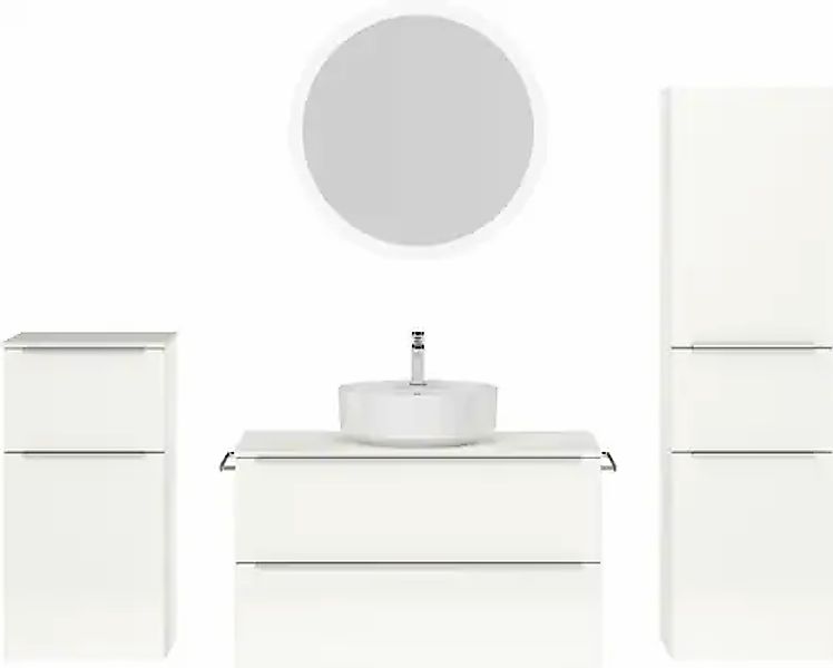 nobilia® Badmöbel-Set »Alvene« vormontiert, mit Soft-Close, 4 Stk. tlg. günstig online kaufen