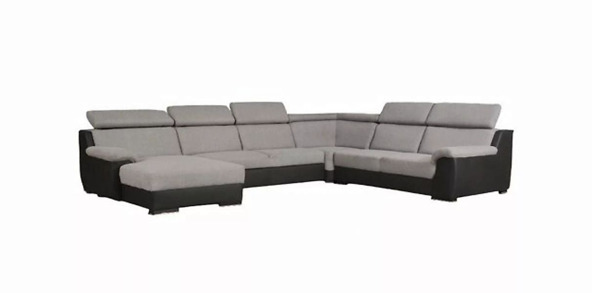 JVmoebel Ecksofa Graues Ecksofa U-form Polster Sofas Relax Couch Textil Sit günstig online kaufen