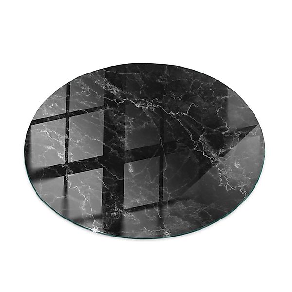 Tulup Tischplatte Geädertes Marmormuster Couchtischplatte 90x90 cm Schwarz günstig online kaufen