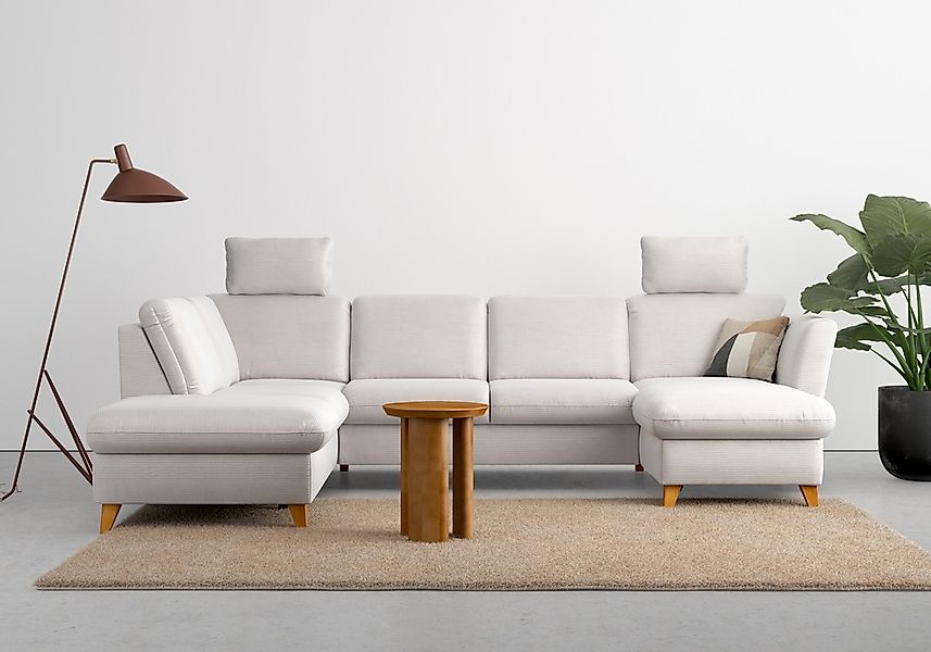 Home affaire Wohnlandschaft "Trelleborg U-Form", wahlweise mit Bettfunktion günstig online kaufen