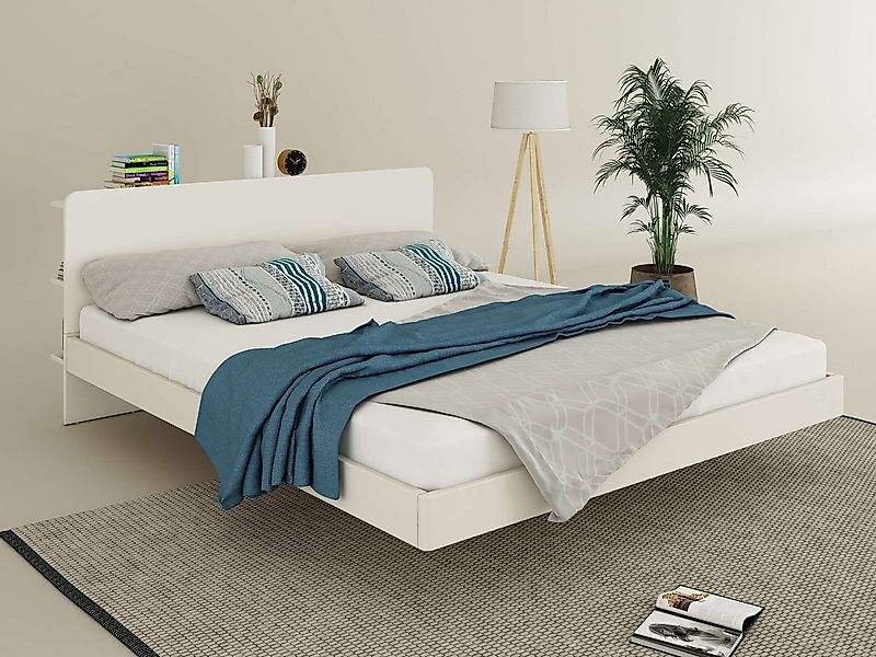 OTTO home Massivholzbett Amaliah Schwebebett, versteckte Regale hinter dem günstig online kaufen