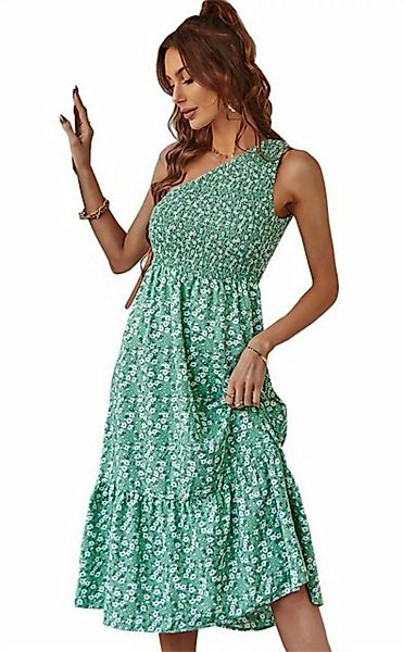 ZWY Maxikleid Ärmelloses, lockeres Kleid mit Blumenmuster für Damen mit ein günstig online kaufen