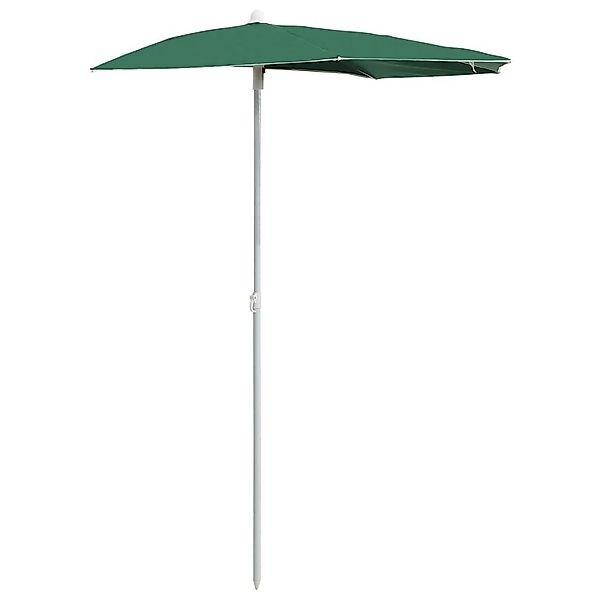 vidaXL Sonnenschirm Halb-Sonnenschirm mit Mast 180x90 günstig online kaufen