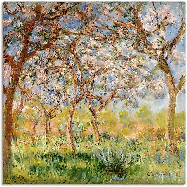 Artland Wandbild "Frühling in Giverny." Wiesen & Bäume 1 Stk. tlg. auf Holz günstig online kaufen