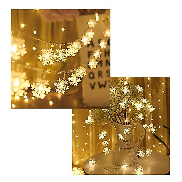 Coonoor LED-Lichterkette 6M Schneeflocke Party Weihnachts Beleuchtung,für W günstig online kaufen