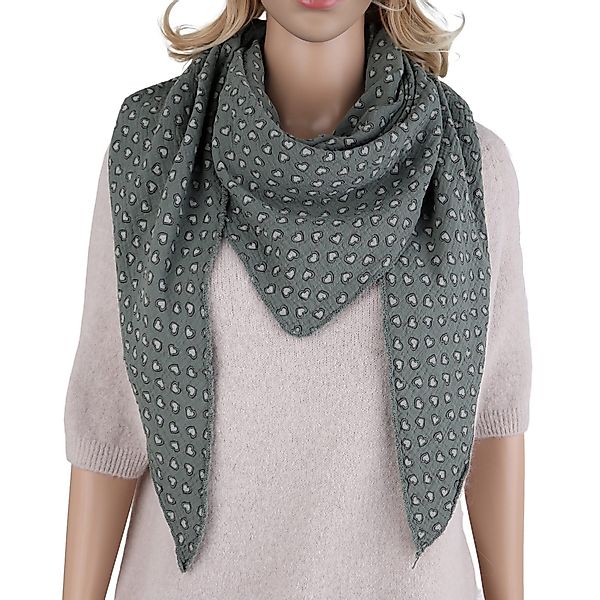 MIRROSI Dreieckstuch Aus Musellin Dreiecksschal ca.195x80 cm, Herz Print Ma günstig online kaufen