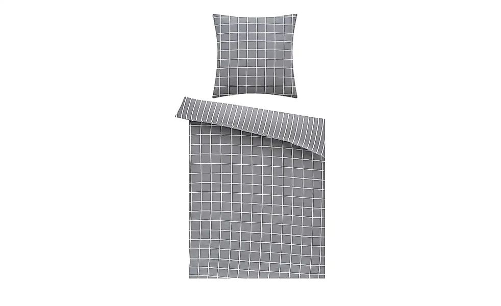 como Satin Wende-Bettwäsche  Karo und Streifen ¦ grau ¦ Maße (cm): B: 135 B günstig online kaufen