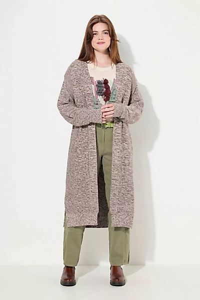 Ulla Popken Strickjacke Long-Strickjacke offenes Modell Biobaumwolle günstig online kaufen