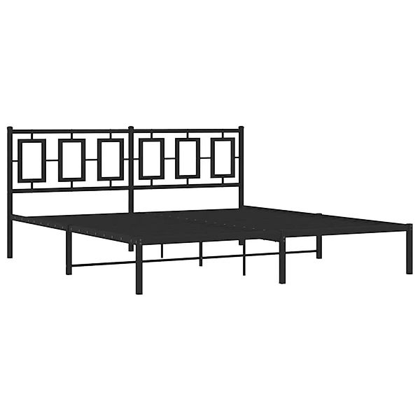 vidaXL Bettgestell mit Kopfteil Metall Schwarz 183x213 cm 374246 günstig online kaufen