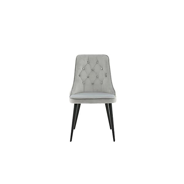 ebuy24 VelvetDeluxe Esszimmerstuhl Velour Hellgrau günstig online kaufen