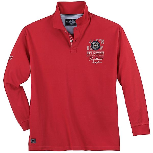 redfield Langarm-Poloshirt Redfield Langarm-Polo maritim Übergröße günstig online kaufen
