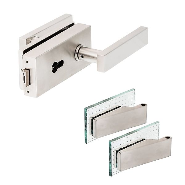 Türbeschläge24 Drückergarnitur Classic Glastürbeschlag Q PZ günstig online kaufen