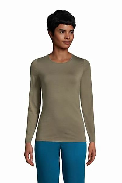 Shirt aus Baumwoll/Modalmix, Damen, Größe: L Normal, Grün, by Lands' End, W günstig online kaufen