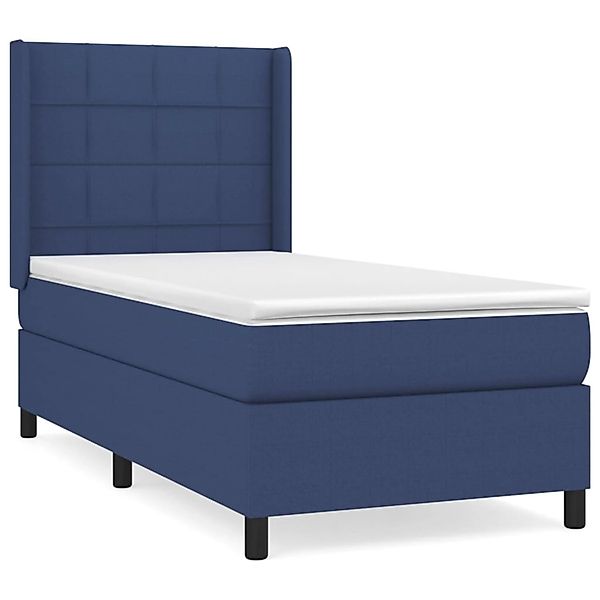 vidaXL Boxspringbett mit Matratze Blau 90x190 cm Stoff1389009 günstig online kaufen