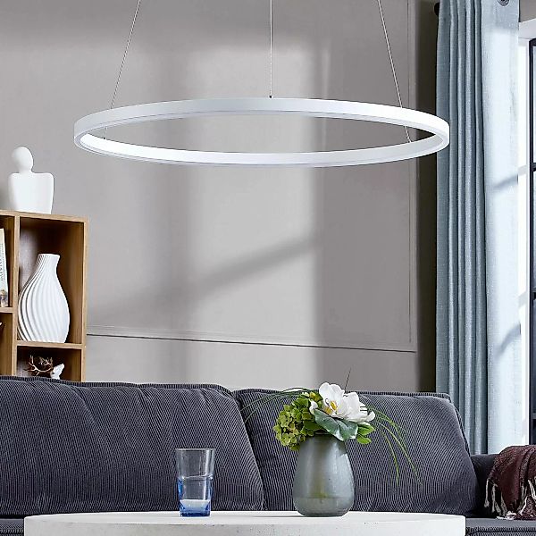 Arcchio LED-Hängeleuchte Albiona, weiß, 1 Ring, Ø 80 cm günstig online kaufen