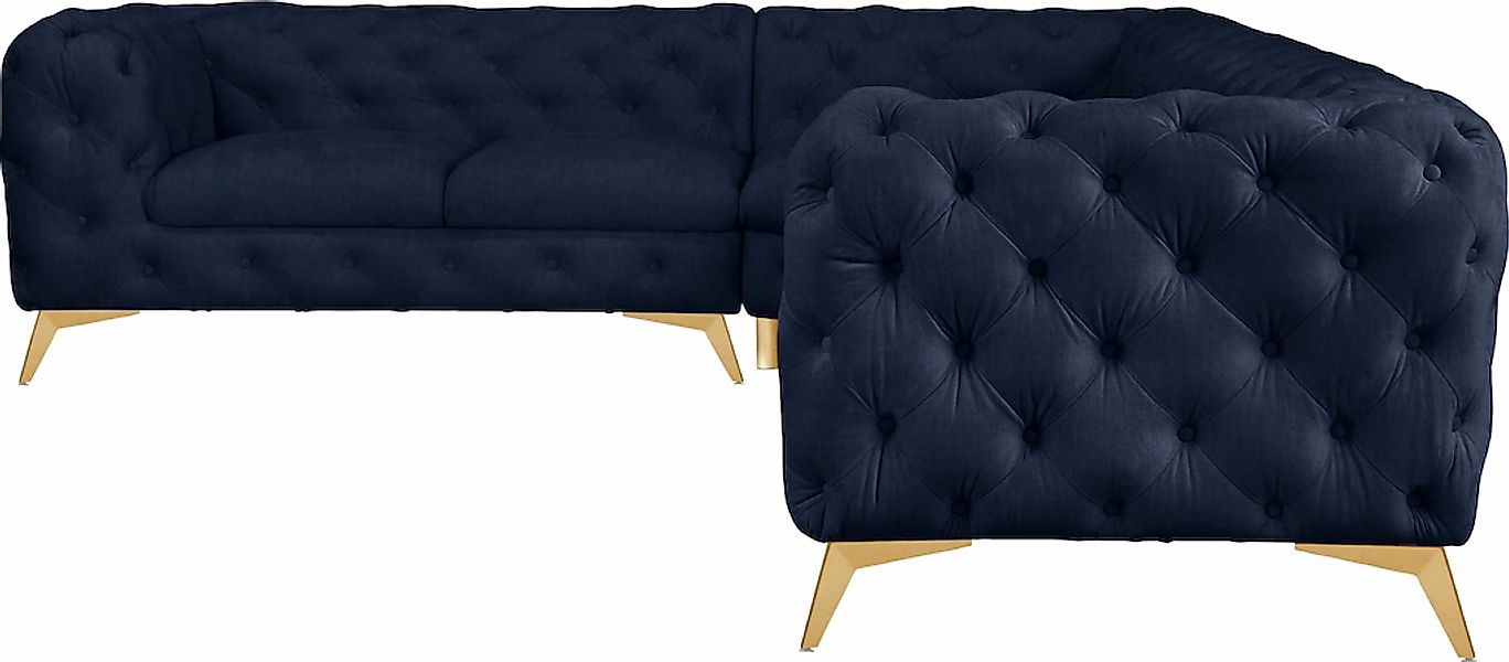 Home affaire Chesterfield-Sofa "Ecksofa GLYNIS L-Form mit Wellenunterfederu günstig online kaufen