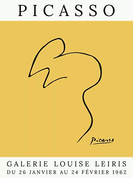 Poster / Leinwandbild - Picasso Maus – Gelb günstig online kaufen