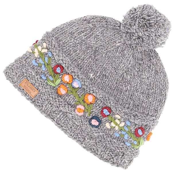 Guru-Shop Strickmütze Bestickte Bommelmütze, Strickmütze aus.. günstig online kaufen