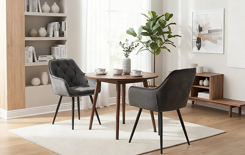 B&D home Polsterstuhl DIETER (2er Set, 2 St), Steppung, mit Armlehnen günstig online kaufen