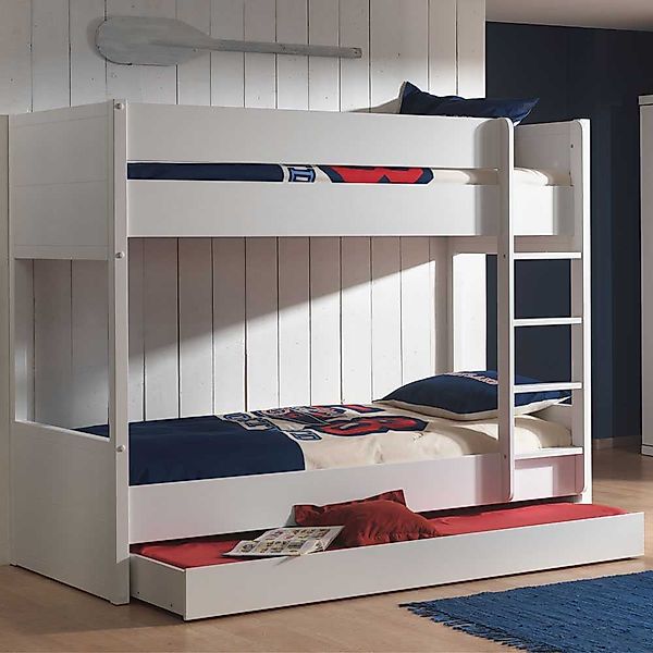Kinderetagenbett in Weiß Bettkasten günstig online kaufen