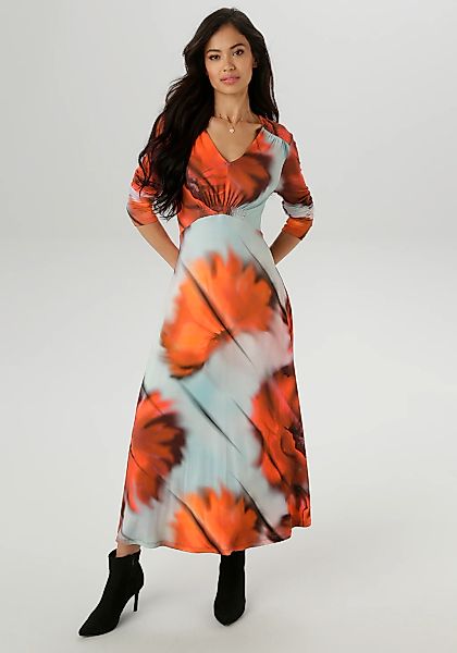 Aniston SELECTED Midikleid, mit Smok-Details - NEUE KOLLEKTION günstig online kaufen