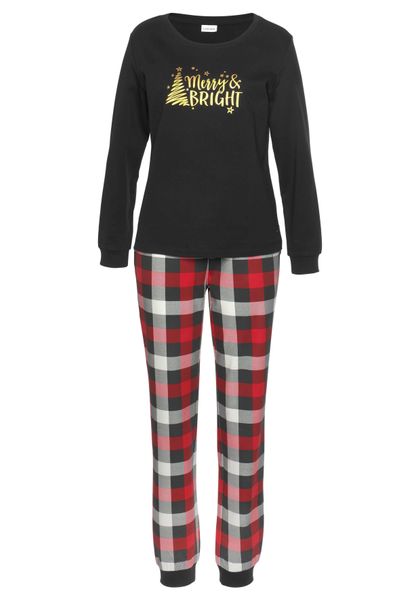 LASCANA Pyjama mit karierter Hose günstig online kaufen