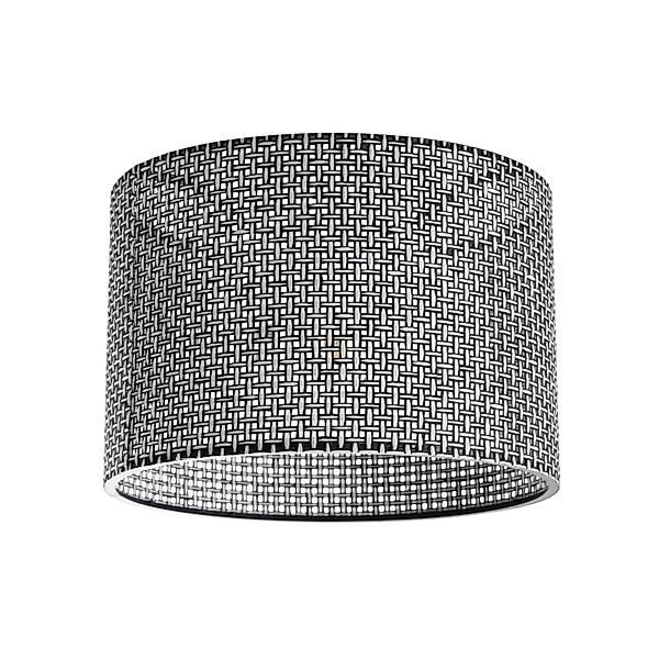 Deckenleuchte Goza, schwarz gemustert, Stoff, Ø 30 cm günstig online kaufen