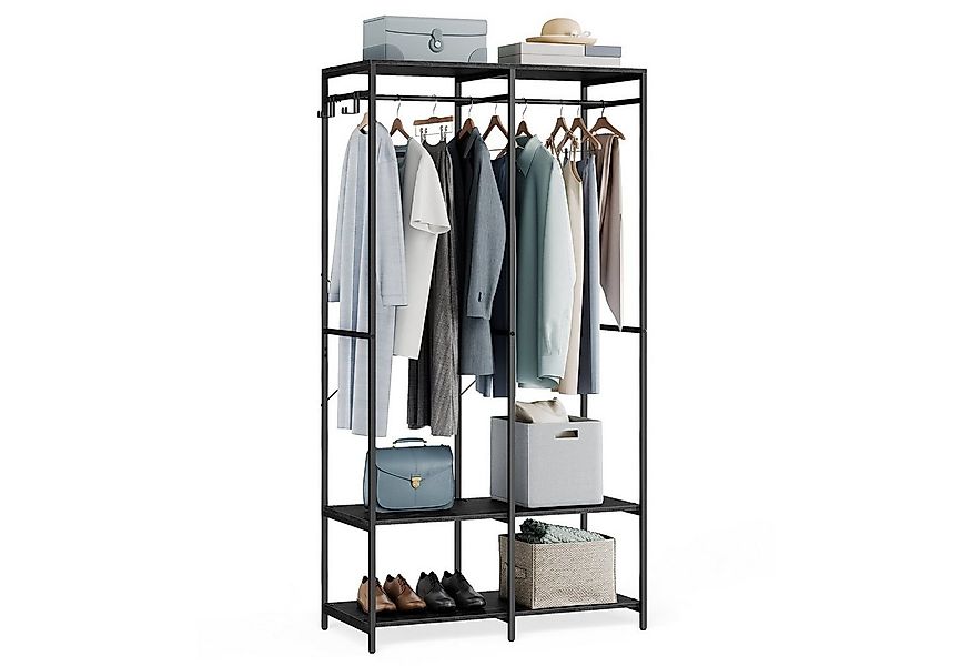 SONGMICS Kleiderschrank Kleiderständer Garderobenständer, Ablagen, abnehmba günstig online kaufen