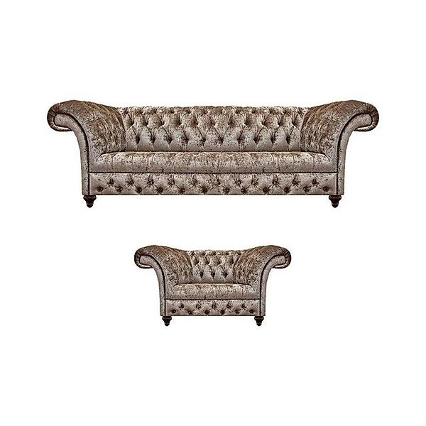 JVmoebel Chesterfield-Sofa Design Möbel Luxus Sofa Couch Dreisitze Chester günstig online kaufen