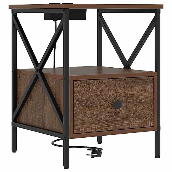 vidaXL Nachttisch Braun Eichen-Optik 41,5 x 40,5 x 55 cm Holzwerkstoff 8595 günstig online kaufen