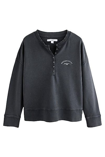 Next Sweater Henley-Sweatshirt in Washed-Optik (1-tlg) günstig online kaufen